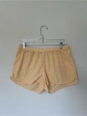 Women's Yellow Gingham Lounge Shorts